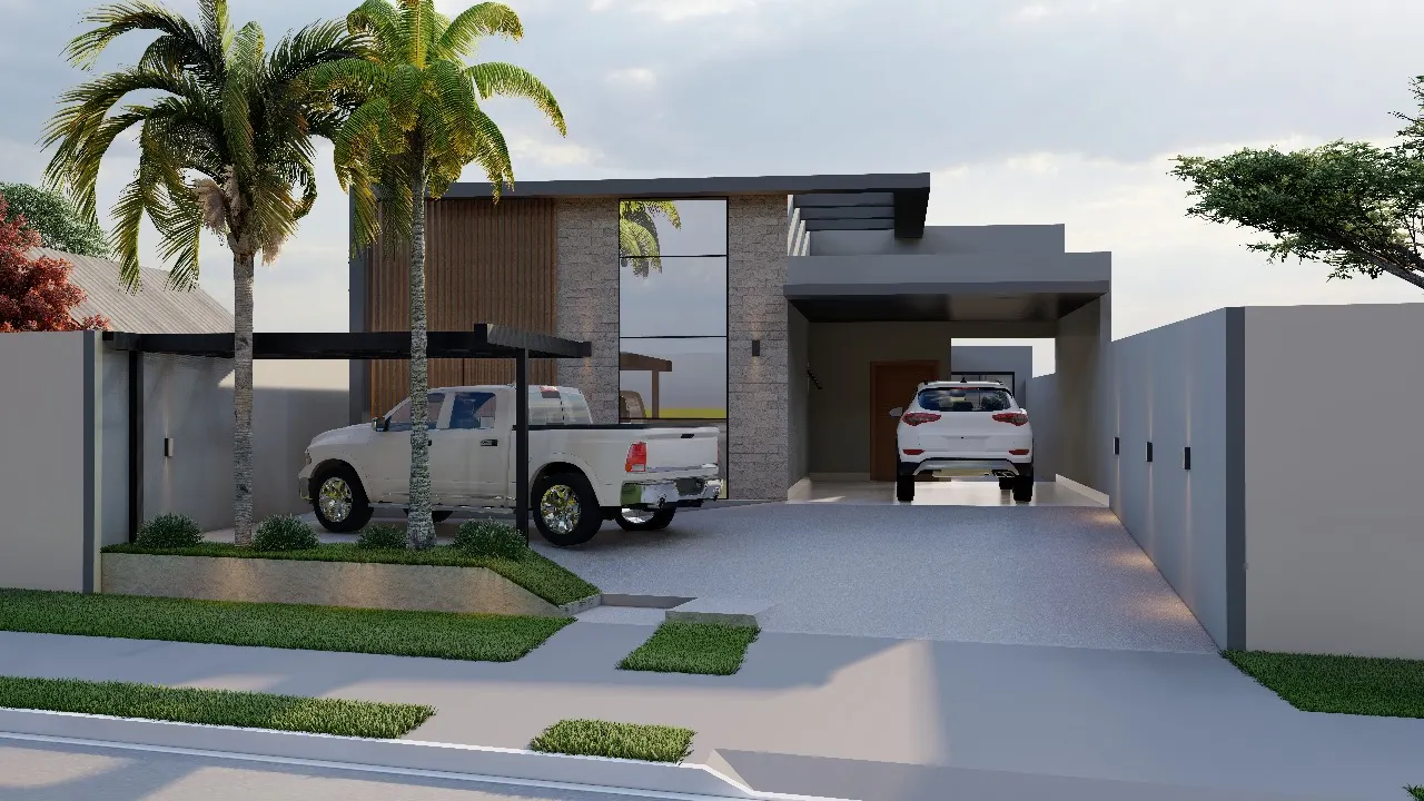 Projeto de fachada residencial criado por arquiteto da JA Prime em Campo Grande